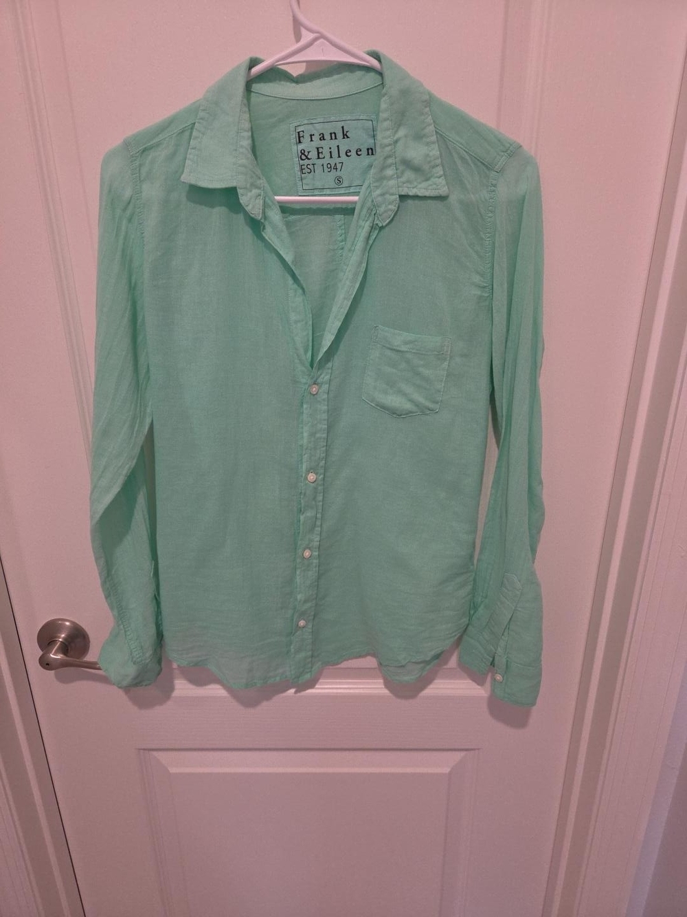 Frank & Eileen Frank Button Down Shirt Mint Green Size S
